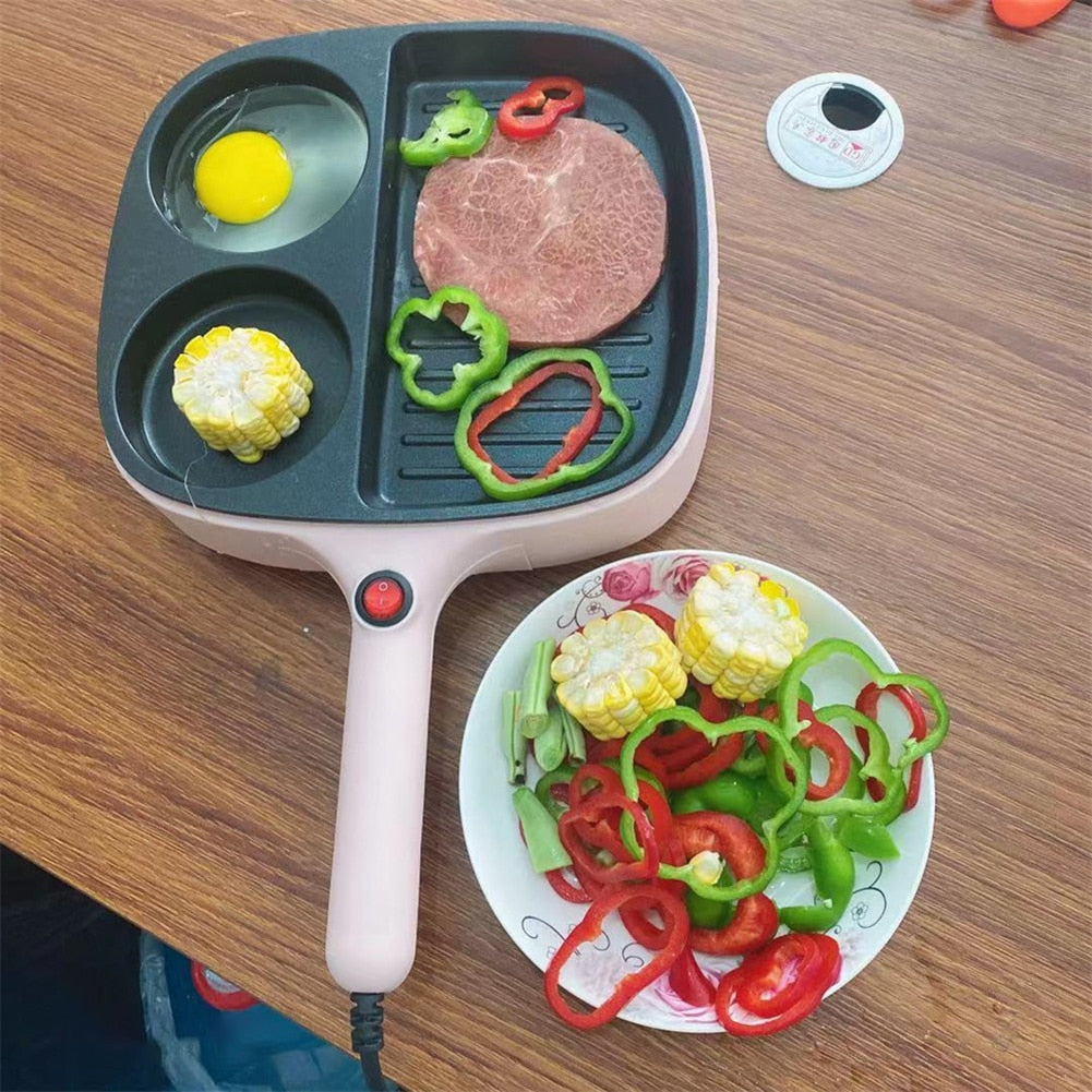 3-In-1 Electric Griddle for Steaks & Eggs, Divided Electric Skillet Grill  Pan Non-stick 5 Minutes Multifunction Brunch Maker for Burger, Bacon
