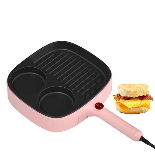 ersonal Non-Stick Electric Grill Pan - 3-in-1 Divided Skillet for Pancake, Burger, Sandwich and More