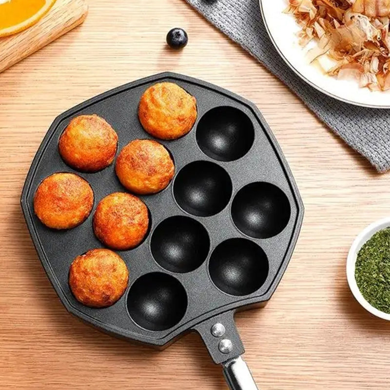 Aluminum Alloy Takoyaki Pan - Portable and Easy-to-Clean Octopus Ball Maker for Home Cooking