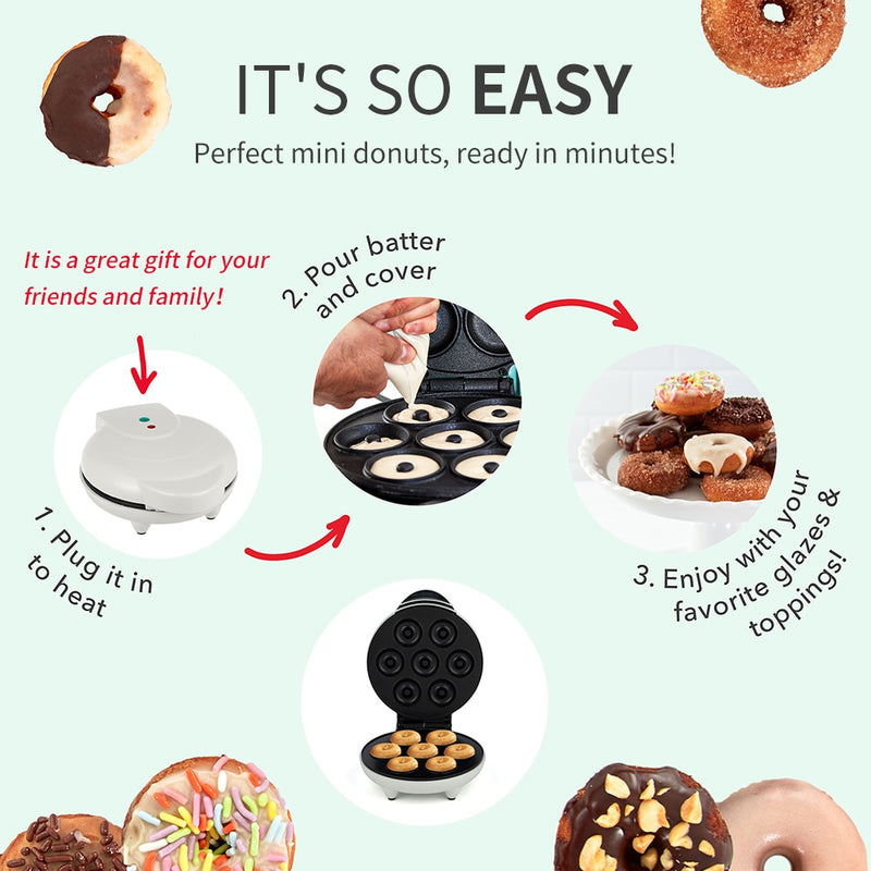 DonutDelight - Non-Stick Mini Doughnut & Waffle Maker
