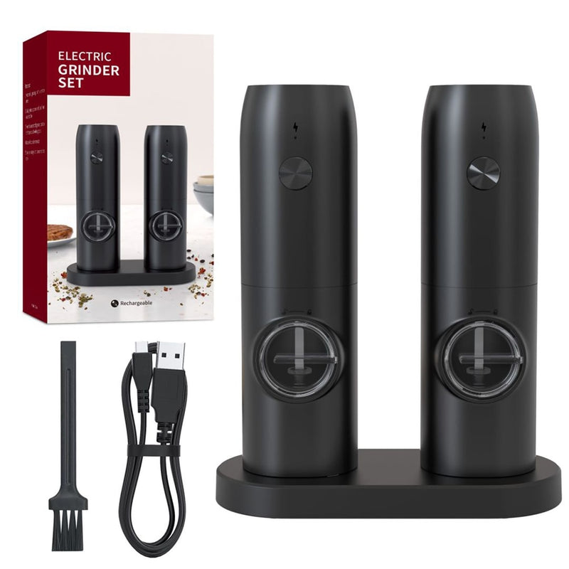 Electric Automatic Rechargeable Pepper Grinder Salt and Pepper Mills USB Charging Spice Grinder LED Light Kitchen Tools Applicen
